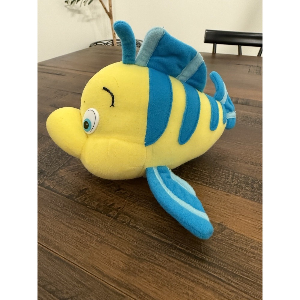 Vintage Walt Disney's Flounder from The Little Mermaid 7" Plush Fish Toy